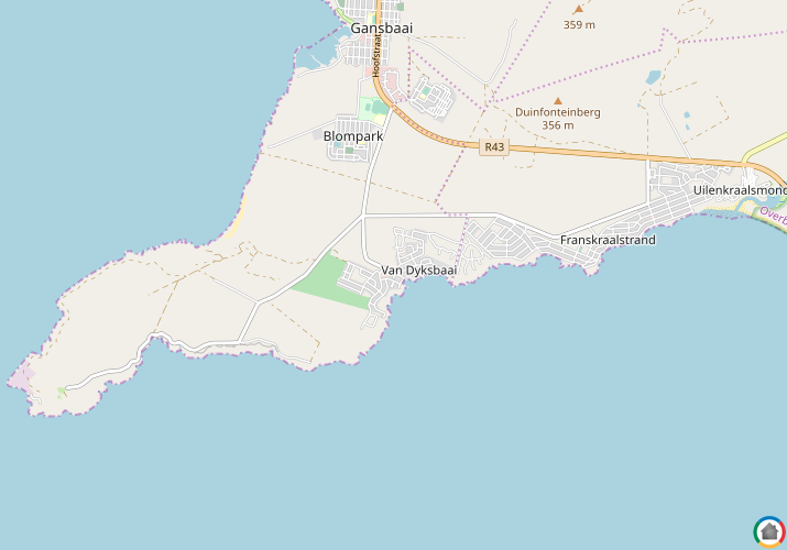 Map location of Van Dyks Bay